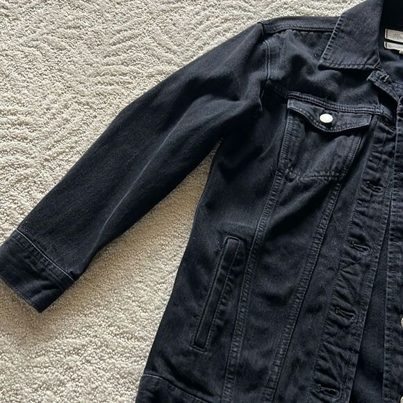 Madewell The Oversized Trucker Jean Jacket in Washed Black XXS - Picture 13 of 17